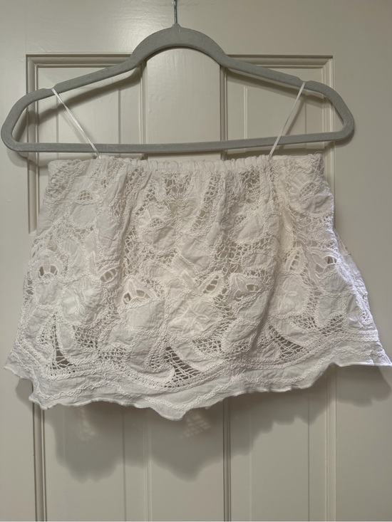Astr Tops - ASTR White Lace Crochet Crop Top